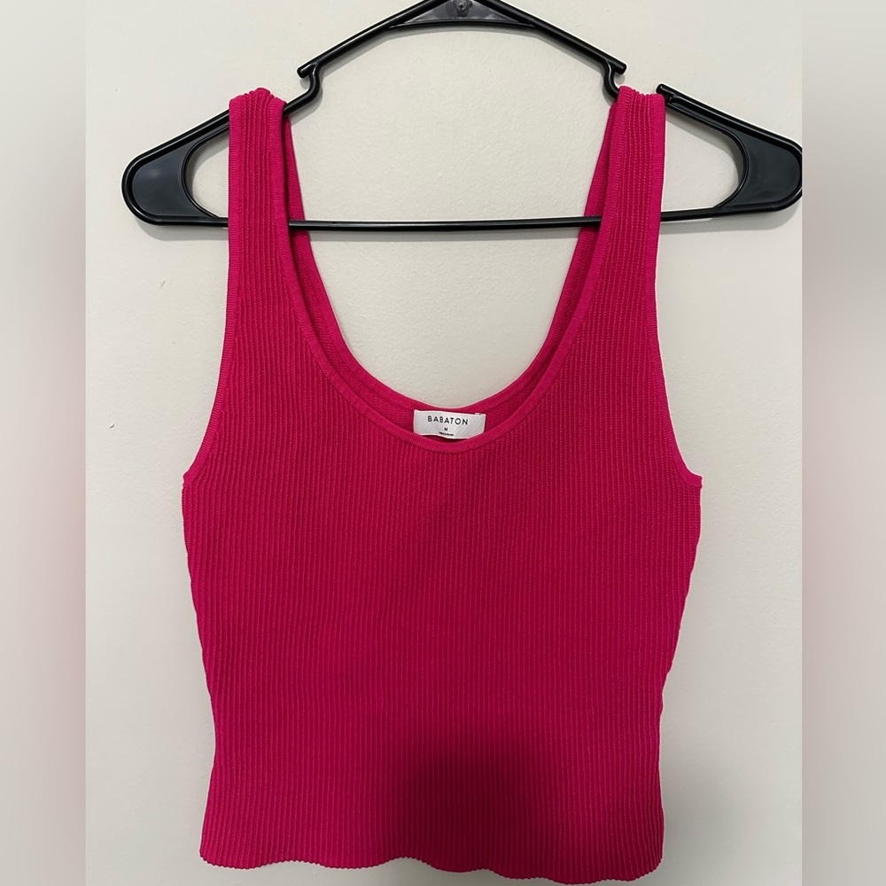 Babaton Sculpt Knit Tank Pink